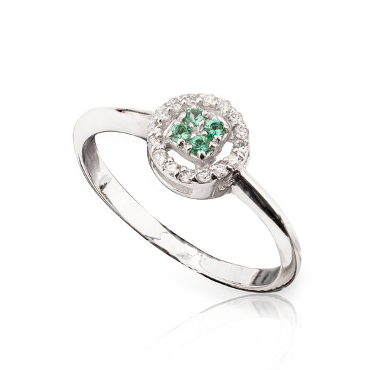 Anello Chic Smeraldi Rotondo