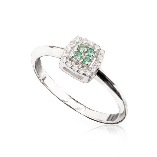 Anello Chic Smeraldi Quadrato