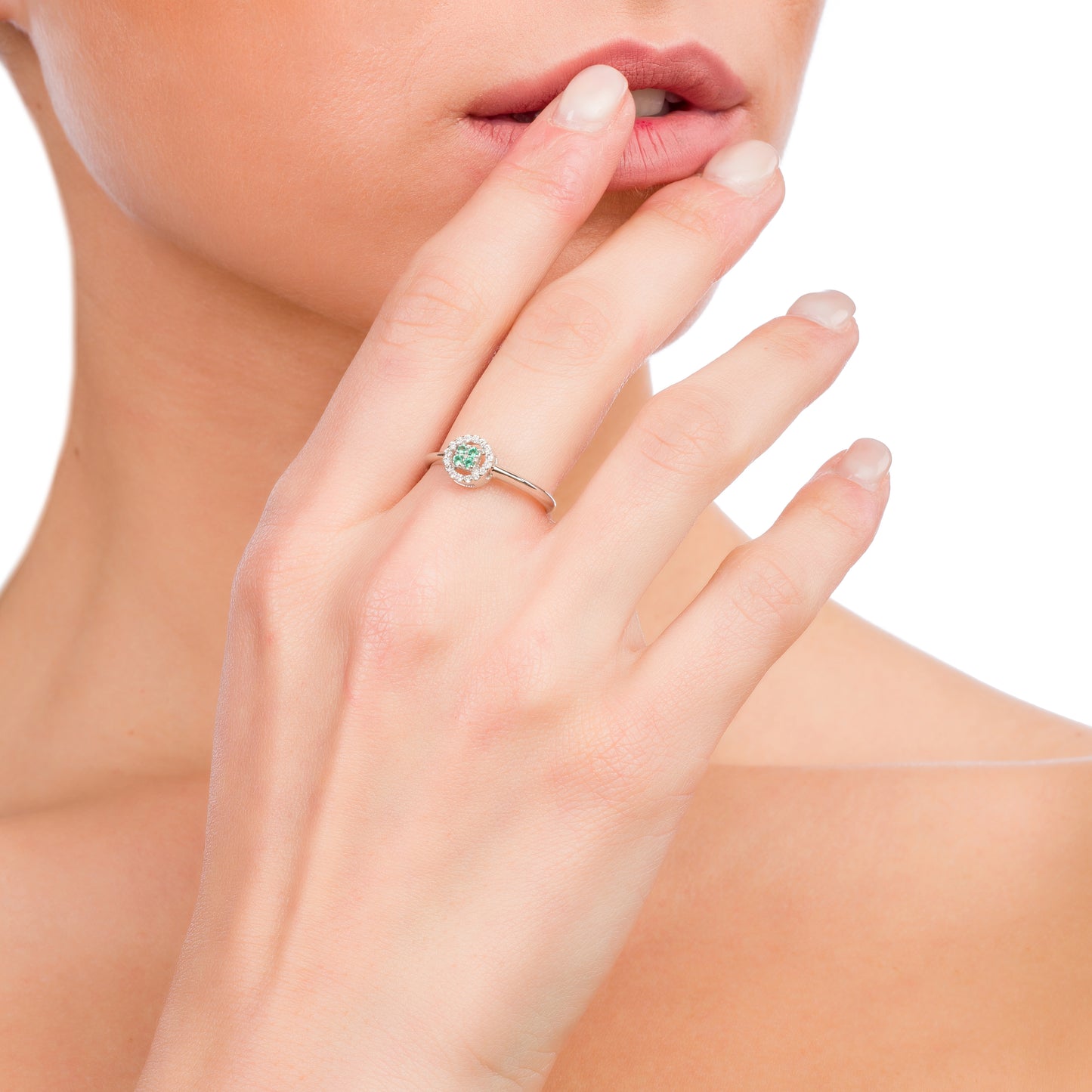 Anello Chic Smeraldi Rotondo