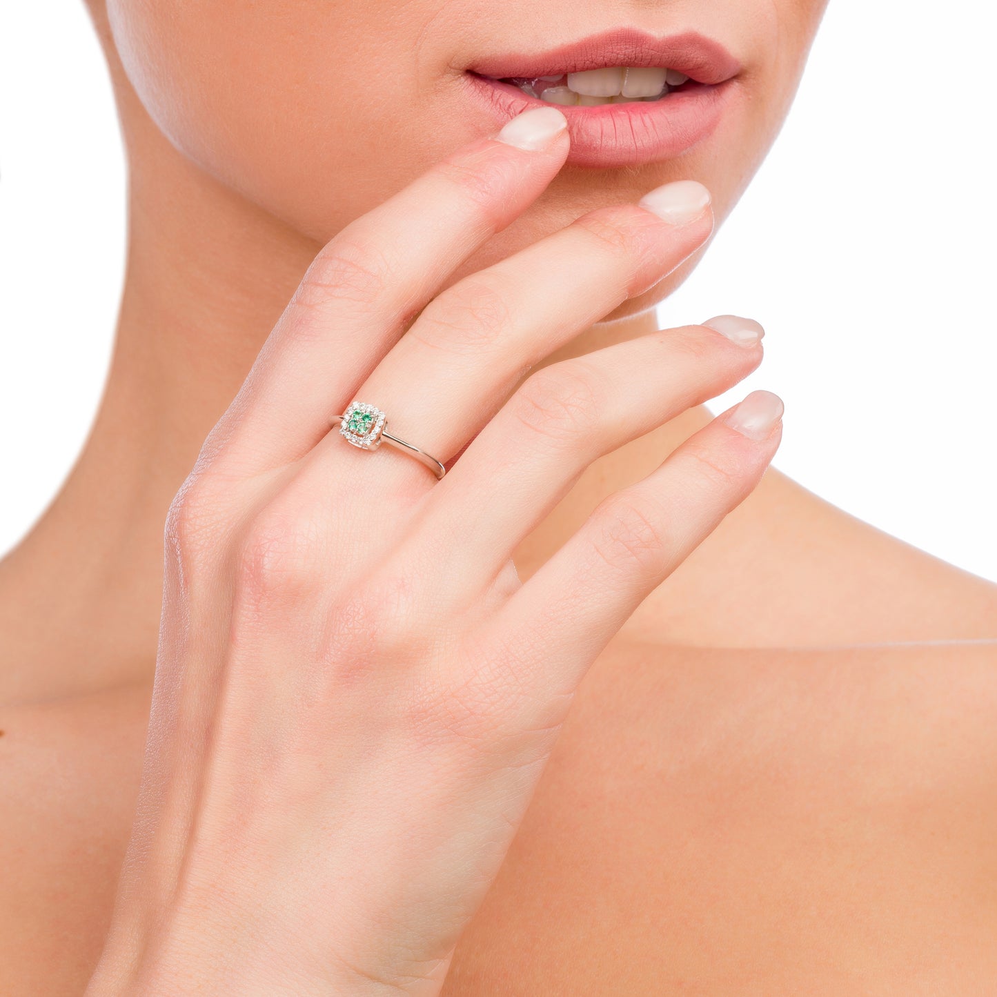 Anello Chic Smeraldi Quadrato