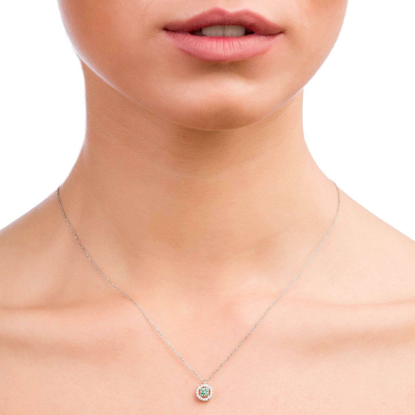 Collana Chic Smeraldi Quadrato