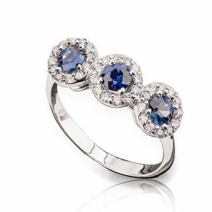 Anello Trilogy Fancy Zaffiri