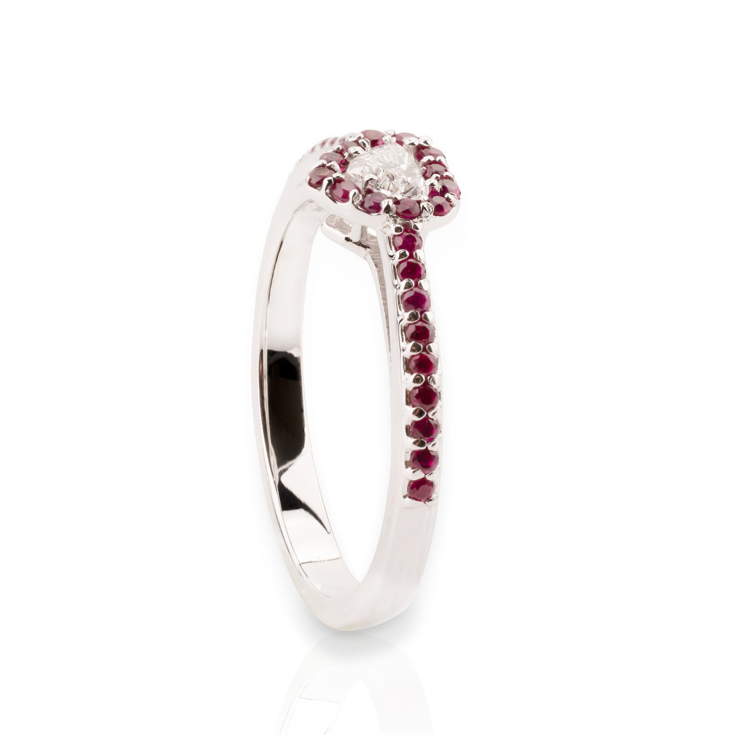 Anello Fancy Rubini e Diamante Cuore