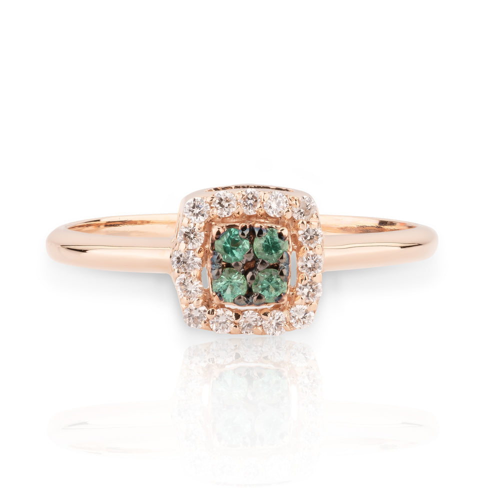 Anello Chic Smeraldi Quadrato