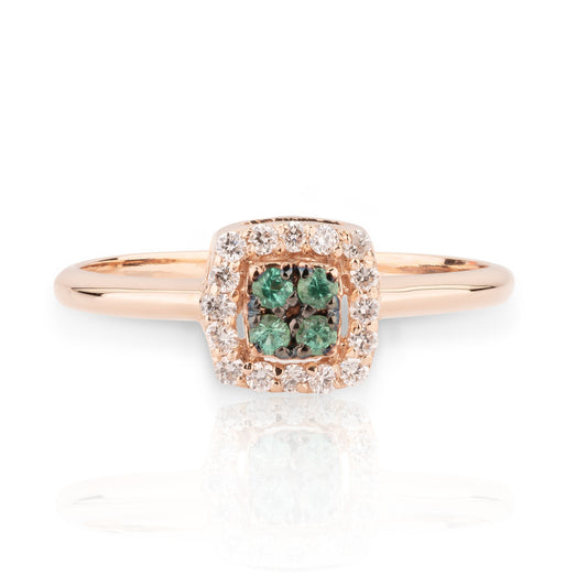 Anello Chic Smeraldi Quadrato