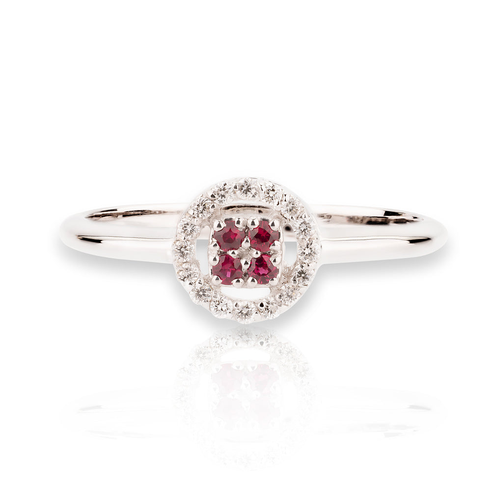 Anello Chic  Rubini Rotondo