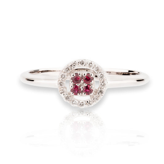 Anello Chic  Rubini Rotondo