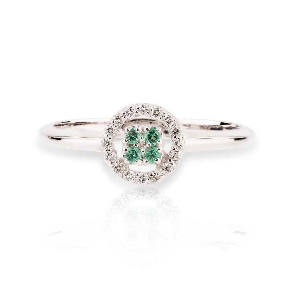 Anello Chic Smeraldi Rotondo