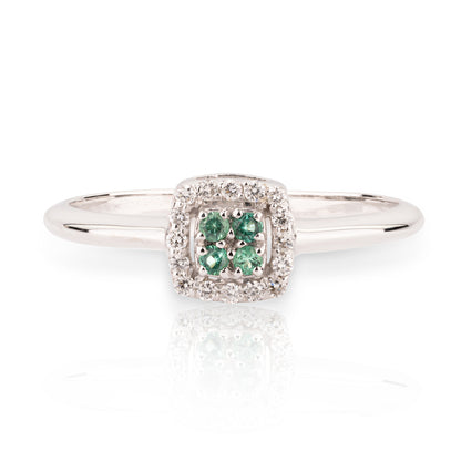 Anello Chic Smeraldi Quadrato