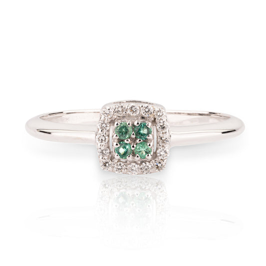 Anello Chic Smeraldi Quadrato