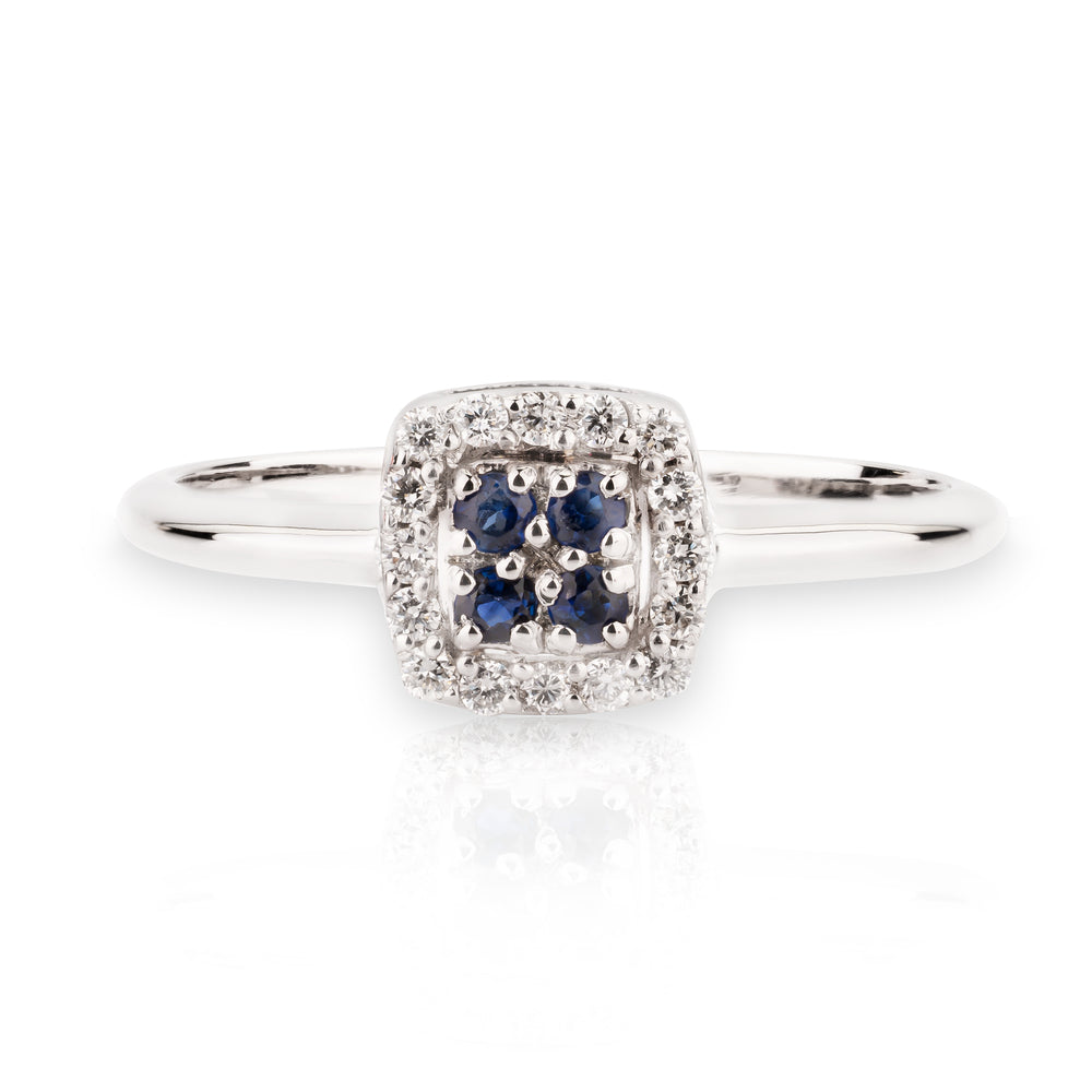 Anello Chic Zaffiri Quadrato