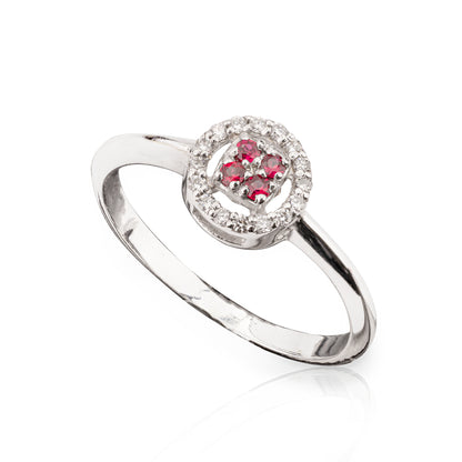 Anello Chic  Rubini Rotondo