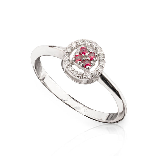 Anello Chic  Rubini Rotondo