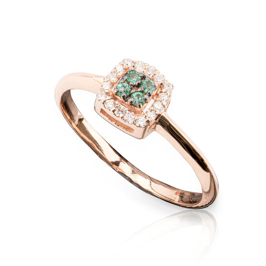 Anello Chic Smeraldi Quadrato