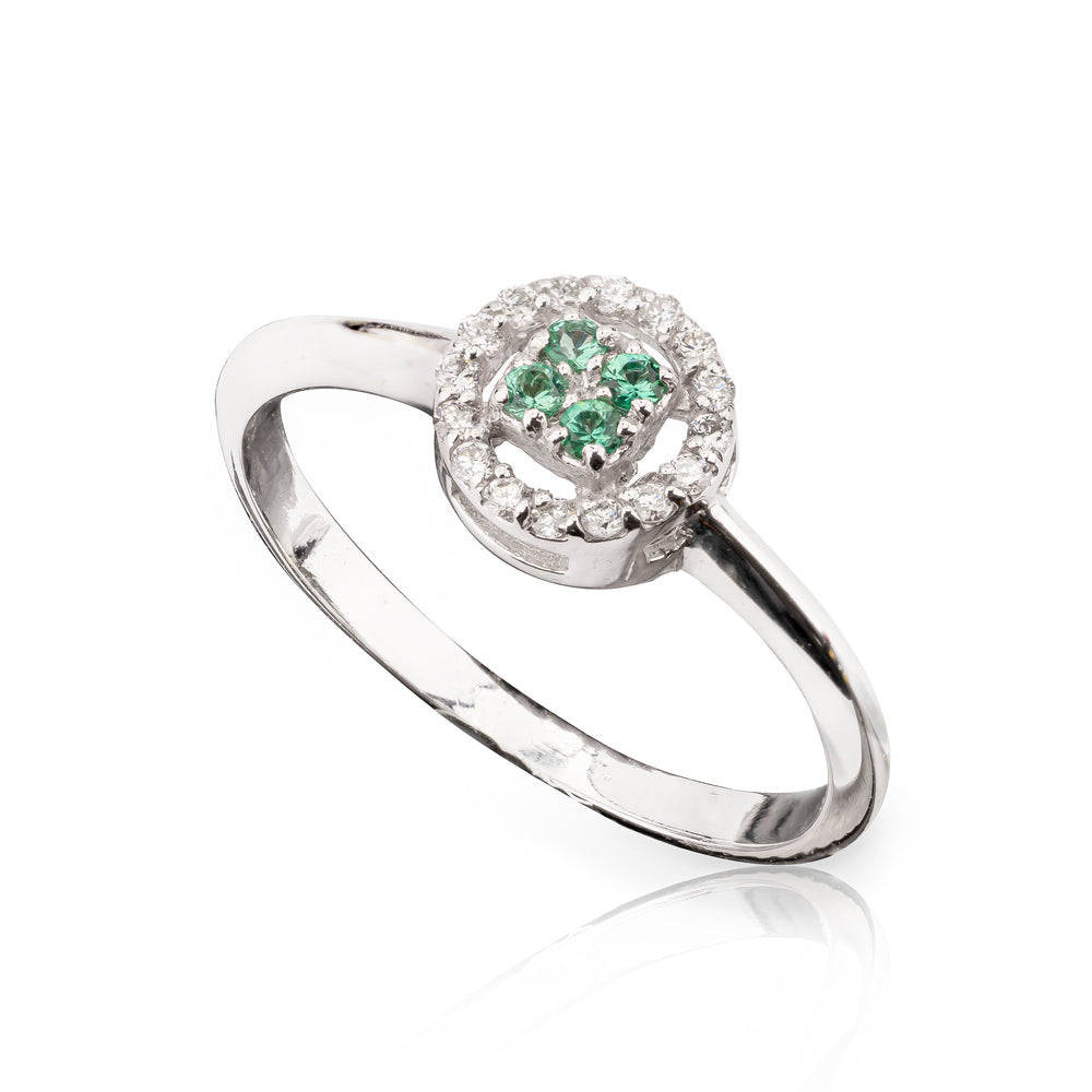 Anello Chic Smeraldi Rotondo