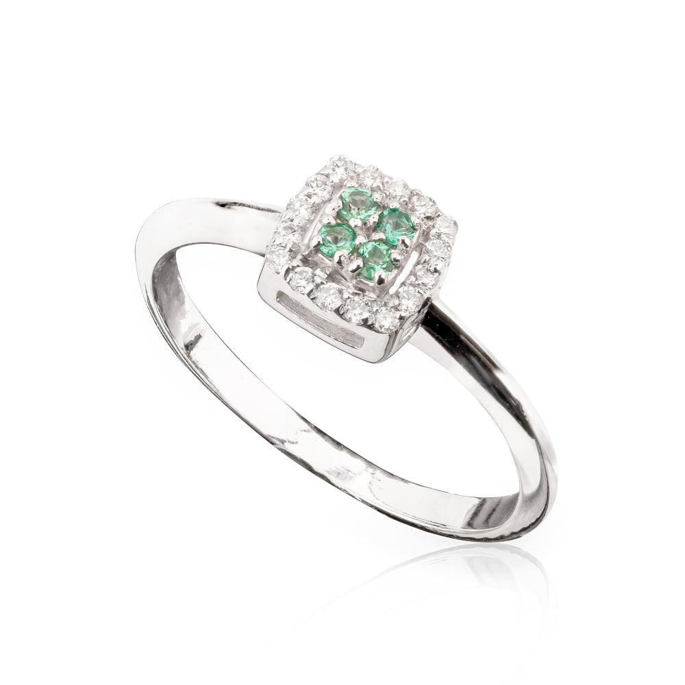 Anello Chic Smeraldi Quadrato