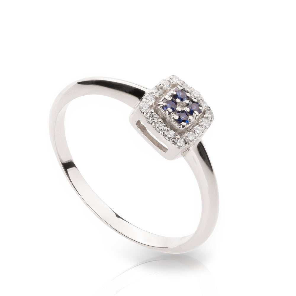 Anello Chic Zaffiri Quadrato