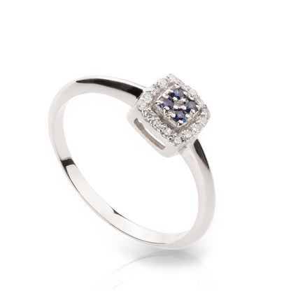 Anello Chic Zaffiri Quadrato