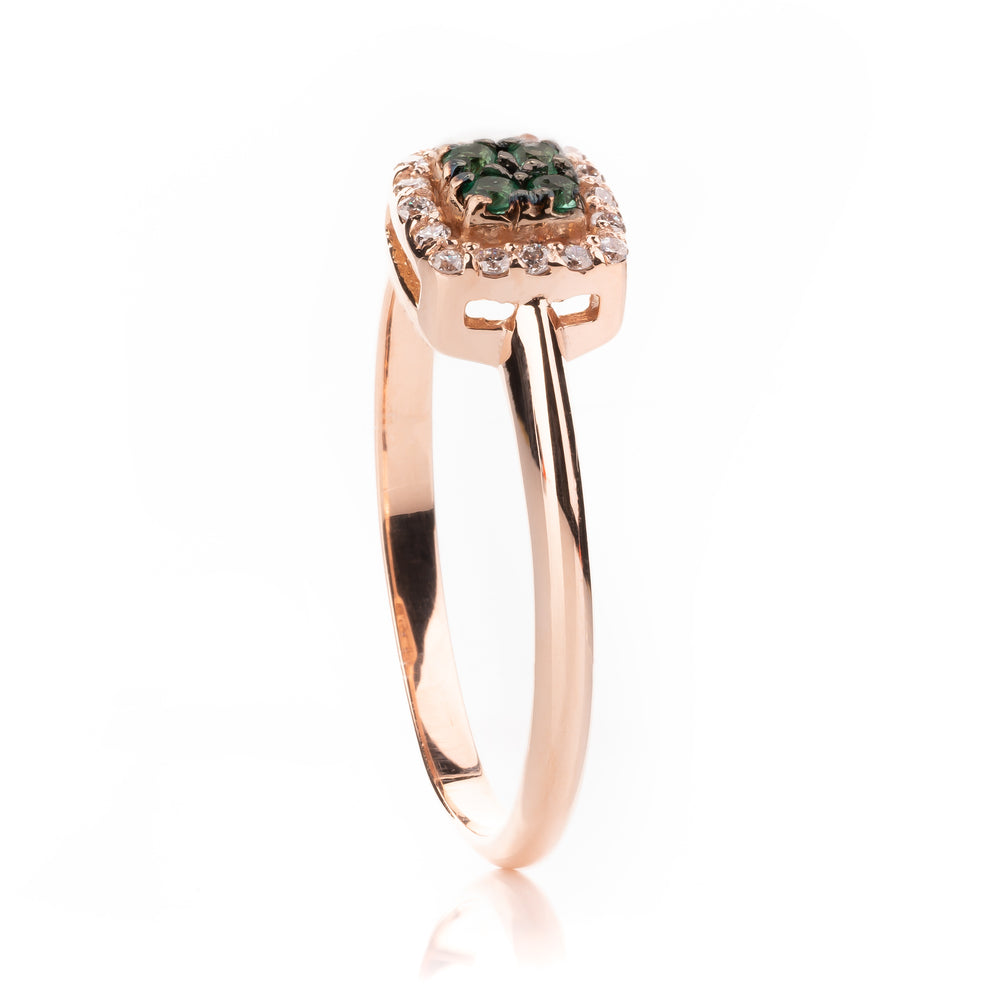 Anello Chic Smeraldi Quadrato