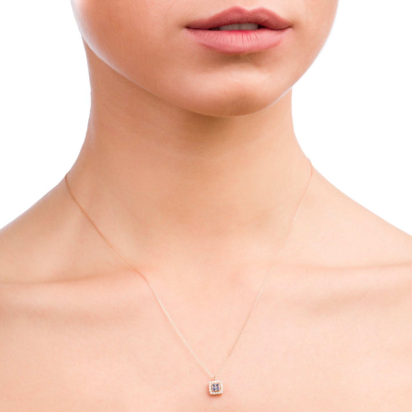 Collana Chic Zaffiri Quadrato