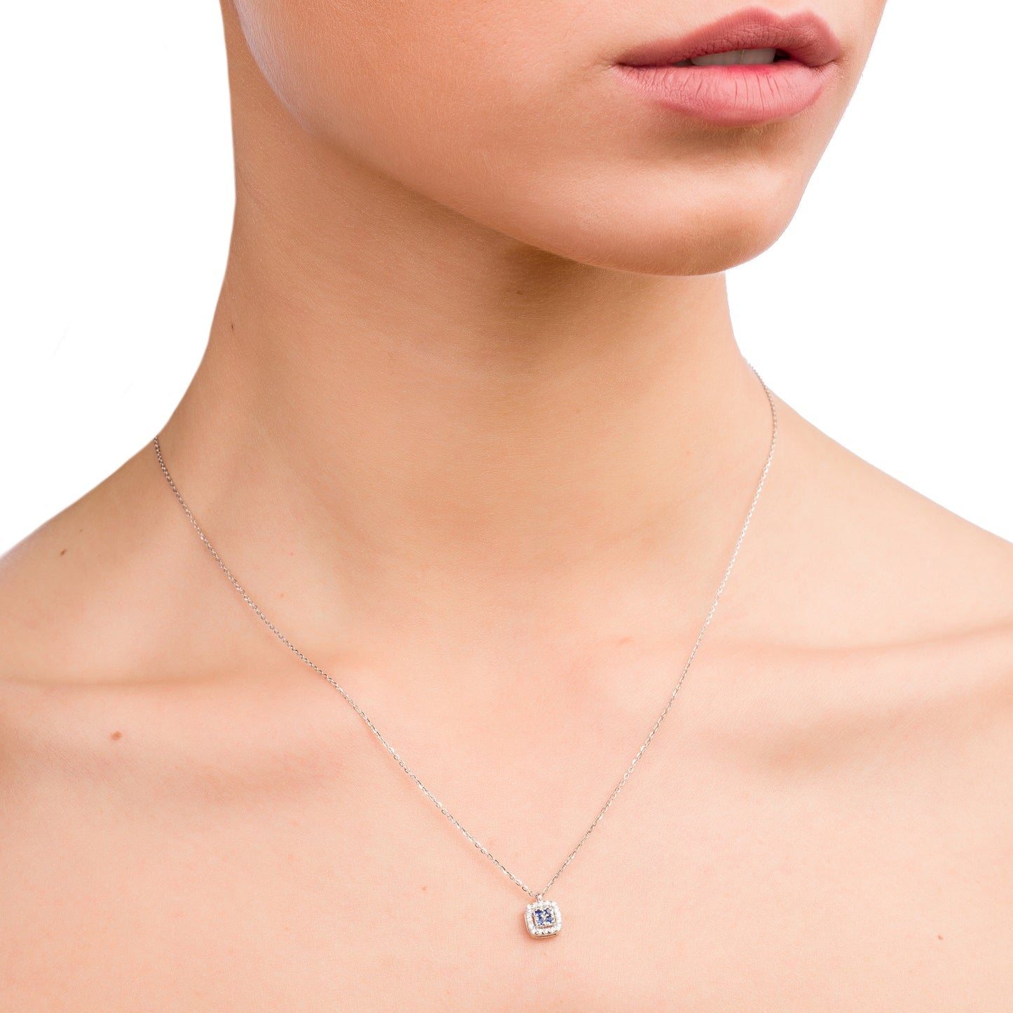 Collana Chic Zaffiri Quadrato