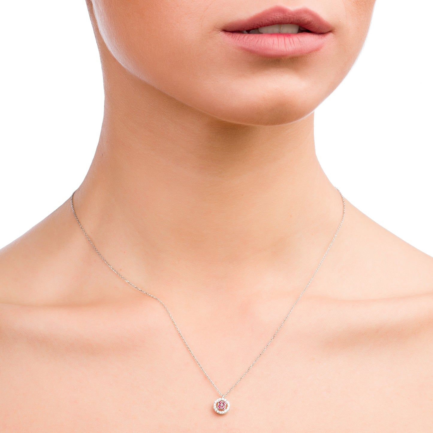 Collana Chic Rubini Rotondo