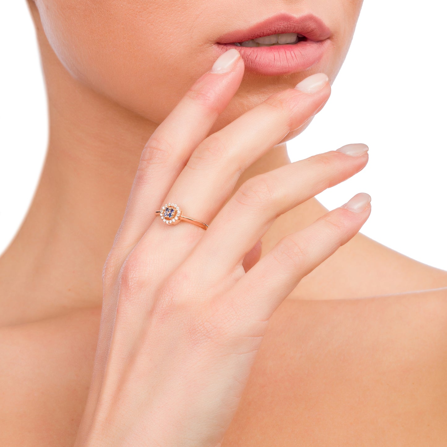 Anello Chic Zaffiri Rotondo