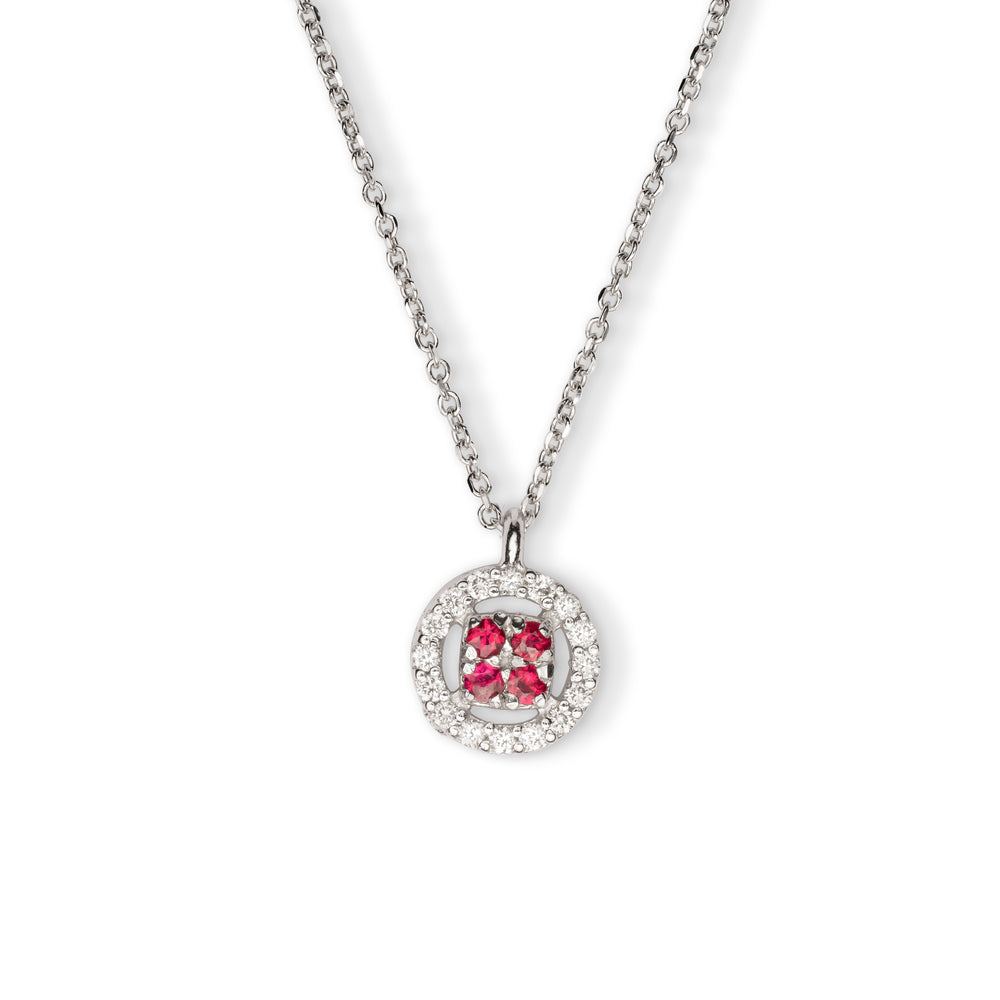 Collana Chic Rubini Rotondo