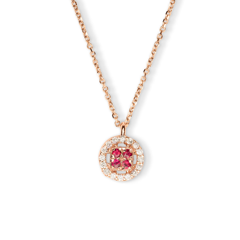Collana Chic Rubini Rotondo