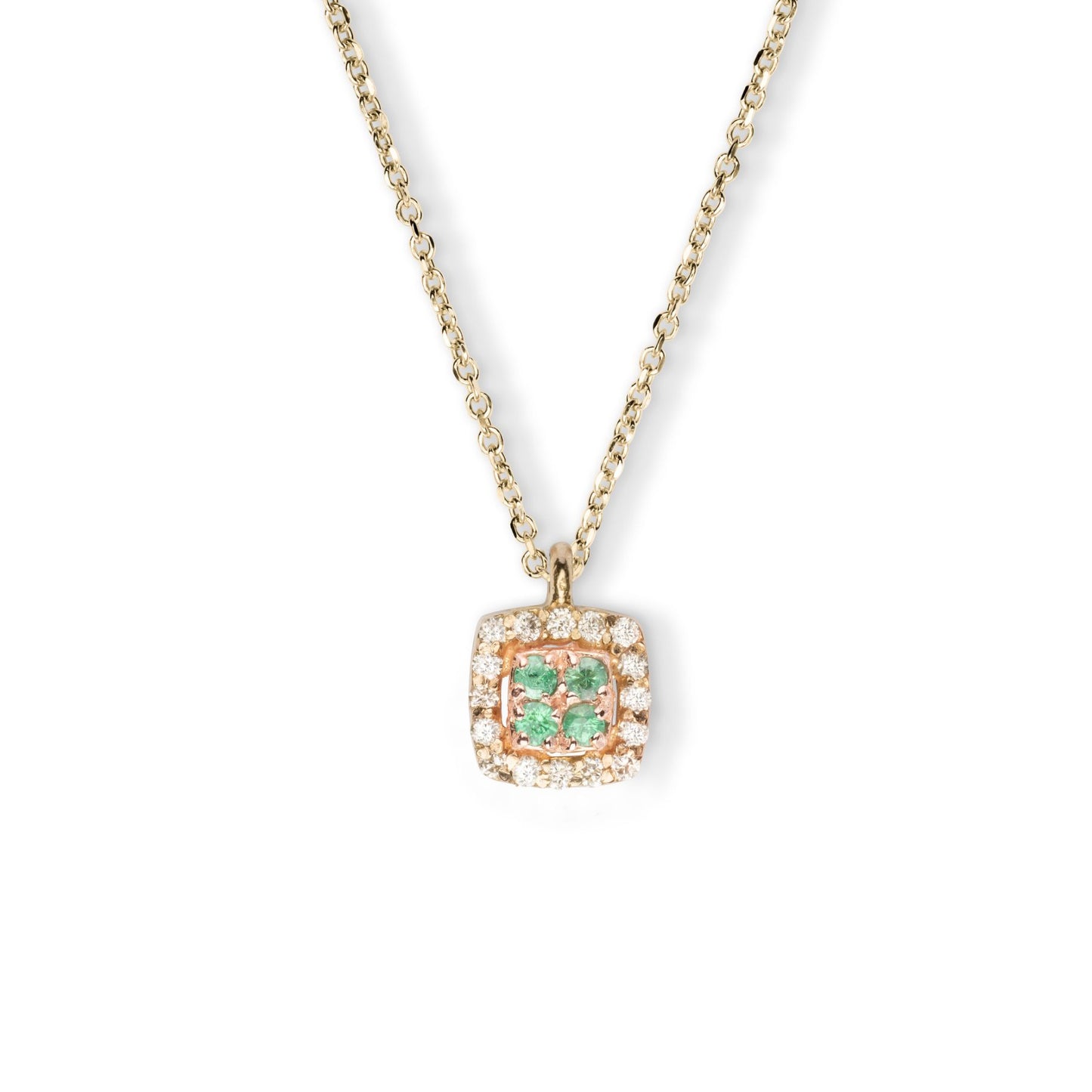 Collana Chic Smeraldi Quadrato