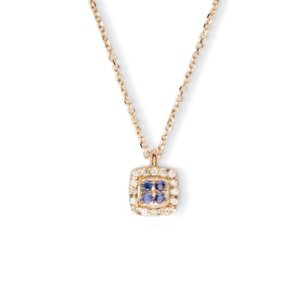 Collana Chic Zaffiri Quadrato