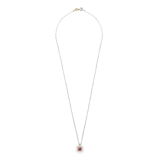 Collana Chic Rubini Quadrato