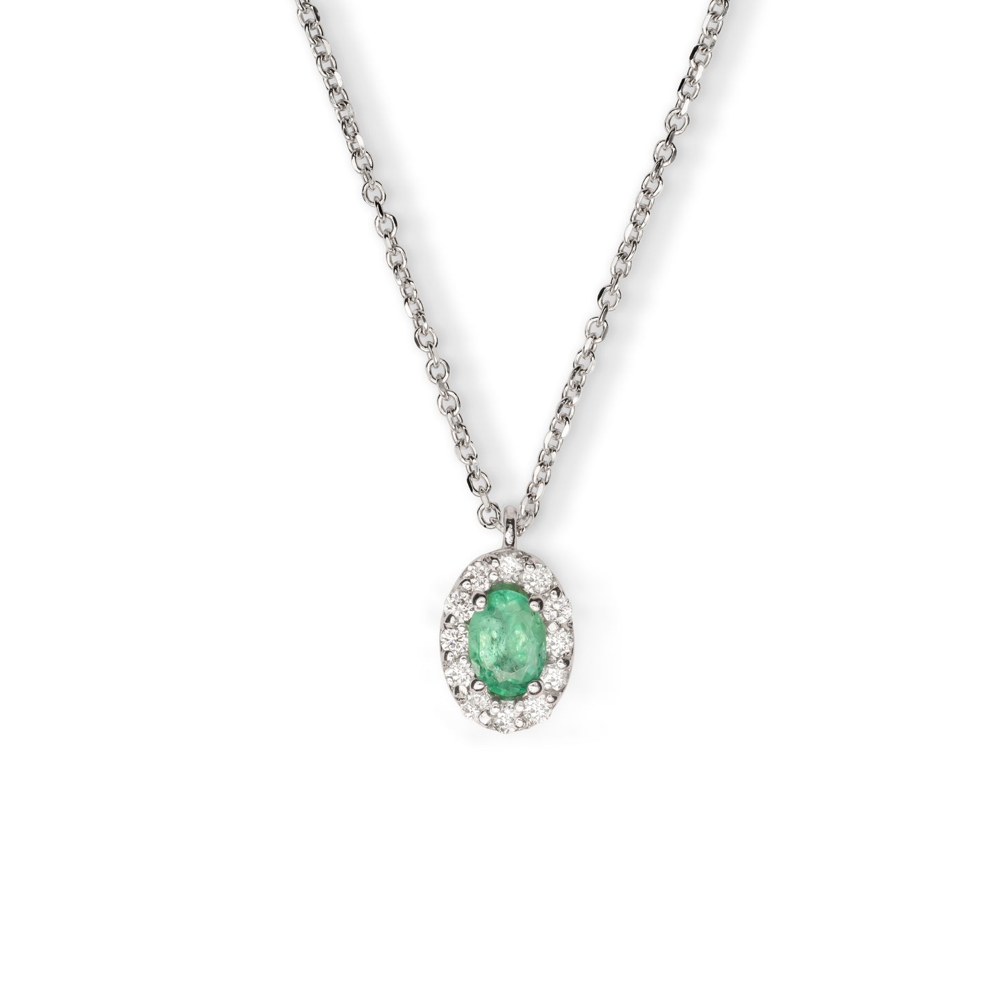 Collana Fancy Smeraldo Ovale