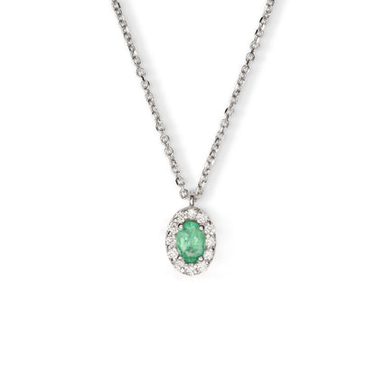 Collana Fancy Smeraldo Ovale
