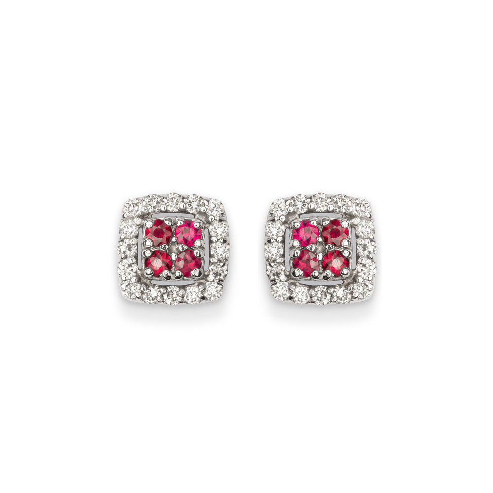 Orecchini Chic Rubini Quadrato