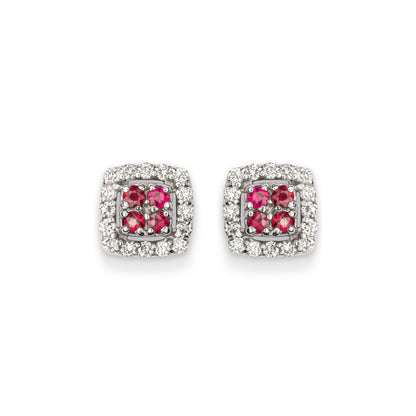 Orecchini Chic Rubini Quadrato