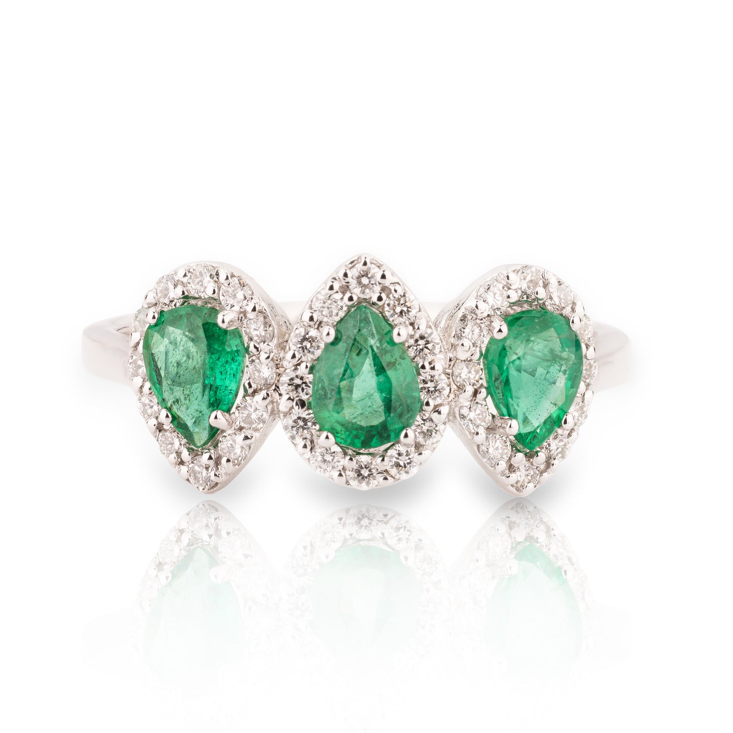 Anello Trilogy Fancy Smeraldi